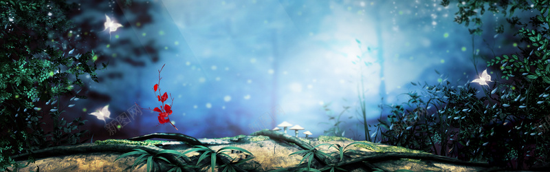 丛林自然背景合成psd设计背景_新图网 https://ixintu.com 丛林自然背景合成 梦幻 浪漫