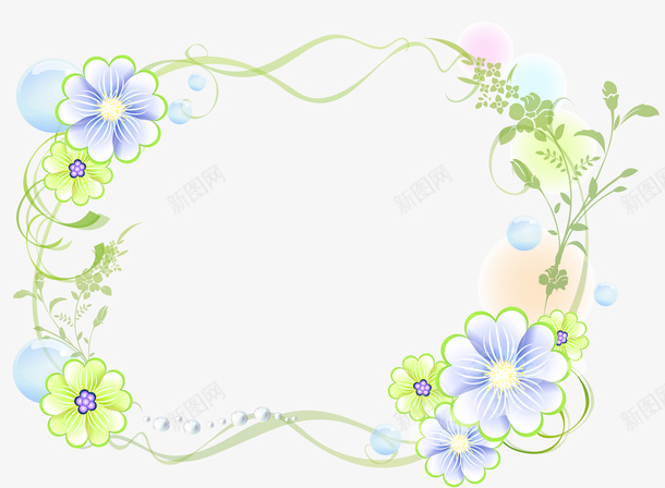 花纹花边psd免抠素材_新图网 https://ixintu.com 精美花藤花边