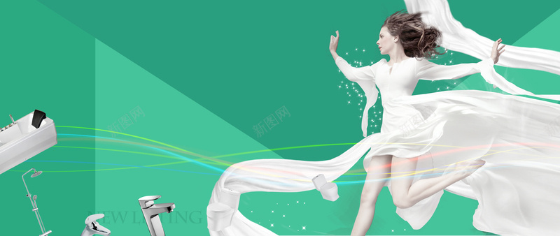 家装节家电女人节促销渐变绿bannerpsd设计背景_新图网 https://ixintu.com 几何 家电 家装 家装节 广告 房屋 拼接 数码 木质 沙发 温馨家居 素材 背景 装修 设计