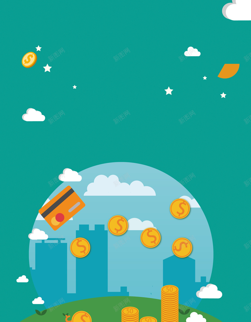 简约扁平金融投资理财矢量图ai设计背景_新图网 https://ixintu.com 扁平 投资 理财 简约 绿色 金币 金融 银行卡 矢量图