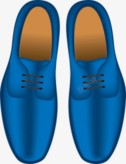 蓝色扁平风格一双皮鞋素材