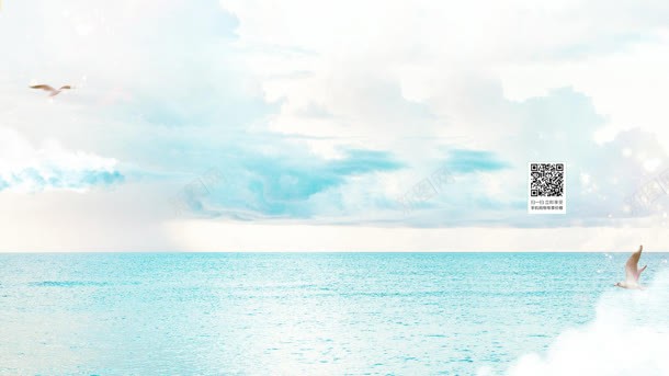 蓝天白云下的绿色湖水jpg设计背景_新图网 https://ixintu.com 湖水 白云 绿色 蓝天