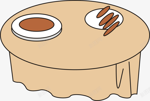卡通美食桌png免抠素材_新图网 https://ixintu.com 卡通美食桌 盘子 餐桌