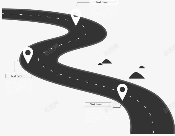 手绘道路定位png免抠素材_新图网 https://ixintu.com 坐标 定位 手绘 道路