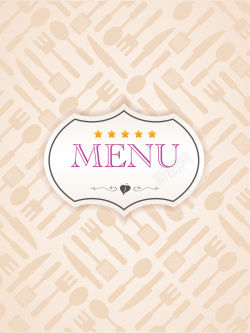 创意字体创意简约刀叉美食菜单背景矢量图高清图片