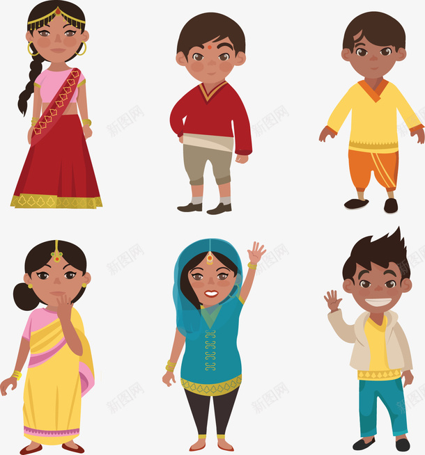 手绘小孩男孩女孩矢量图ai免抠素材_新图网 https://ixintu.com 小孩 手绘 矢量图