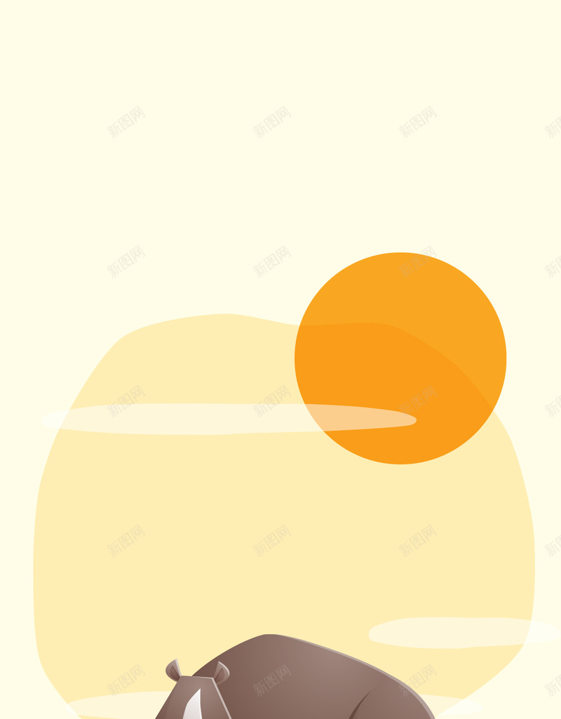 卡通小牛矢量源文件ai设计背景_新图网 https://ixintu.com H5 卡通 小牛 棕色 源文件 矢量 素材 背景 矢量图