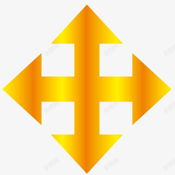金色指向箭头图标png_新图网 https://ixintu.com 指向 指示 方向 时尚 目标