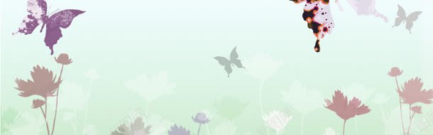 边饰花朵蝴蝶绿色jpg设计背景_新图网 https://ixintu.com 绿色 花朵 蝴蝶 边饰
