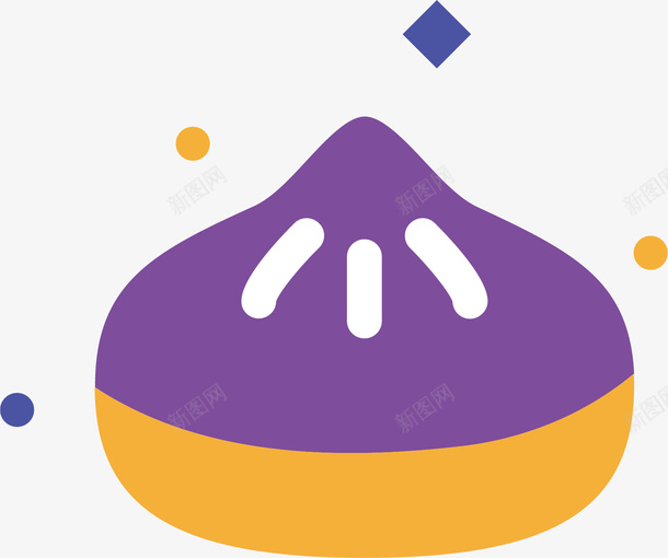 卡通包子标图标png_新图网 https://ixintu.com 卡通有趣 小包子 彩色底纹 矢量图案 设计图 食物