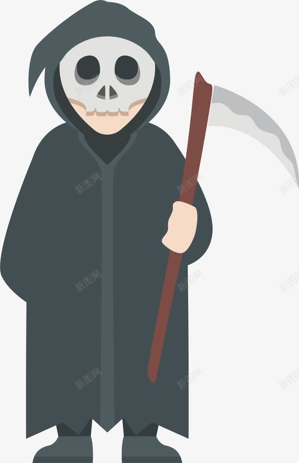 地狱使者死神png免抠素材_新图网 https://ixintu.com 万圣节 地狱使者 死神 矢量png 镰刀 骷髅死神