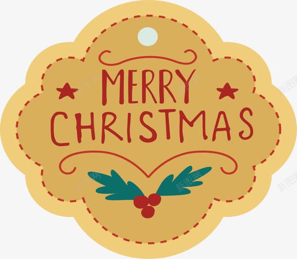 黄色花边圣诞节标签png免抠素材_新图网 https://ixintu.com merryChristmas 圣诞快乐 圣诞标签 圣诞节 矢量png 黄色标签