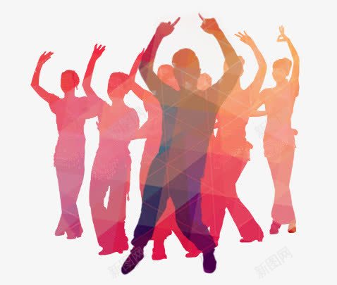 广场舞人物彩色剪影png免抠素材_新图网 https://ixintu.com 人物剪影 广场舞人物彩色剪影 舞蹈 舞蹈跳舞培训班招生 跳舞