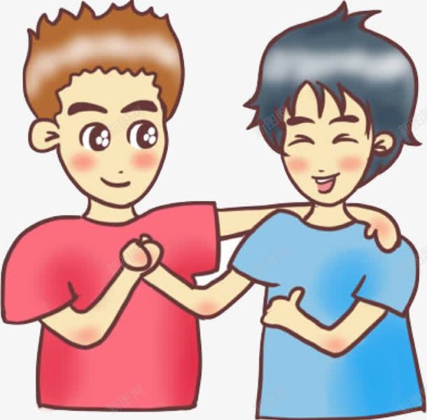 人物png免抠素材_新图网 https://ixintu.com 兄弟 哥俩好 哥哥弟弟 小弟弟 红衣 蓝衣 铁哥们