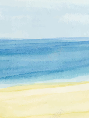 卡通手绘夏季海滩清凉上新背景矢量图背景