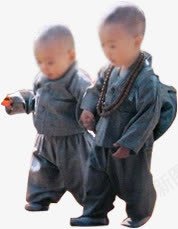 两个可爱的小和尚人物png免抠素材_新图网 https://ixintu.com 人物 光头小和尚 古代 可爱 和尚 素材