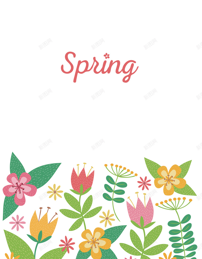 鲜花叶子白色背景矢量图ai设计背景_新图网 https://ixintu.com 叶子 白色 素材 鲜花 矢量图