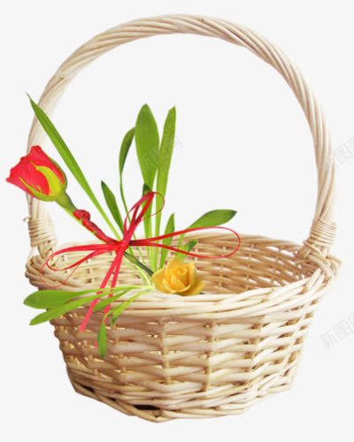 花篮png免抠素材_新图网 https://ixintu.com 手工艺 竹篮 竹编 篮子