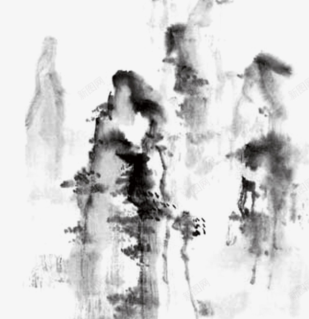 水墨山峰片png免抠素材_新图网 https://ixintu.com 中国风 山峰 水墨 水墨画