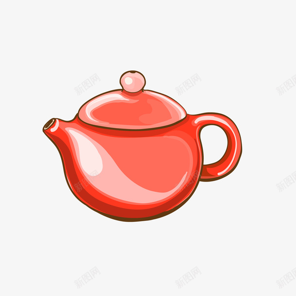 卡通水壶png免抠素材_新图网 https://ixintu.com PNG图 PNG图下载 创意卡通 卡通 卡通插图 插图 水壶 红色水壶 茶壶