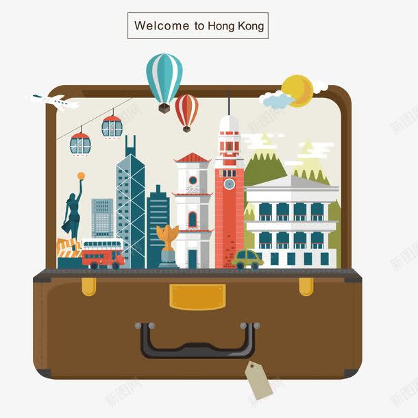创意卡通旅游景点矢量图ai免抠素材_新图网 https://ixintu.com 世界旅游日气球旅游景点 矢量图