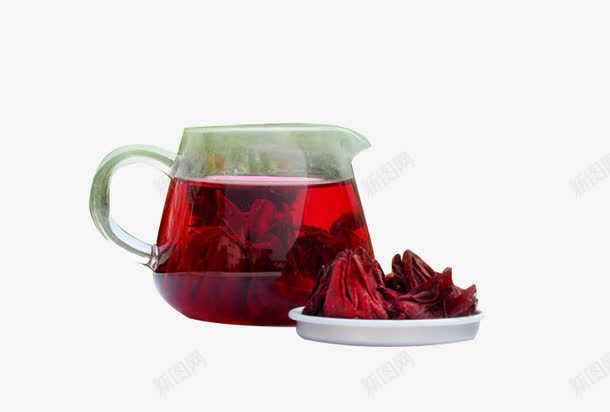 一壶洛神花茶png免抠素材_新图网 https://ixintu.com 洛神花 红色花 花干 花茶 茶壶 茶水