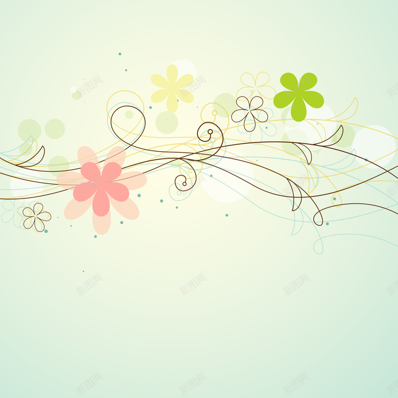 花藤背景矢量图ai设计背景_新图网 https://ixintu.com banner开心 卡通 彩色 手绘 矢量 童趣 花纹 花藤 矢量图