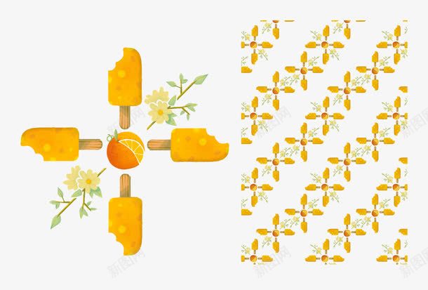 创意冰淇淋花纹图案png免抠素材_新图网 https://ixintu.com 冰棒花纹 创意冰淇淋 创意花纹 图案 花纹图案