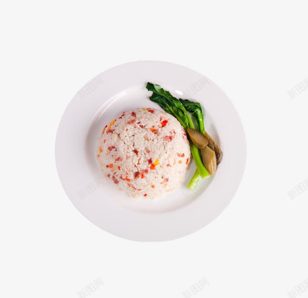 实物炒米一盘png免抠素材_新图网 https://ixintu.com 主食 佳肴 大米 火腿 炒米 玉米 盘子 米饭 美食 菜肴 蛋炒饭 豌豆 青菜 食物 香葱 鸡蛋