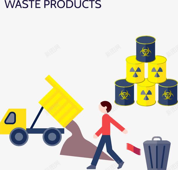废弃物回收再利用png免抠素材_新图网 https://ixintu.com 回收利用 垃圾倾倒 垃圾桶 环境保护 矢量素材