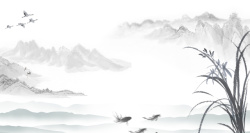 中国风山水古画背景素材