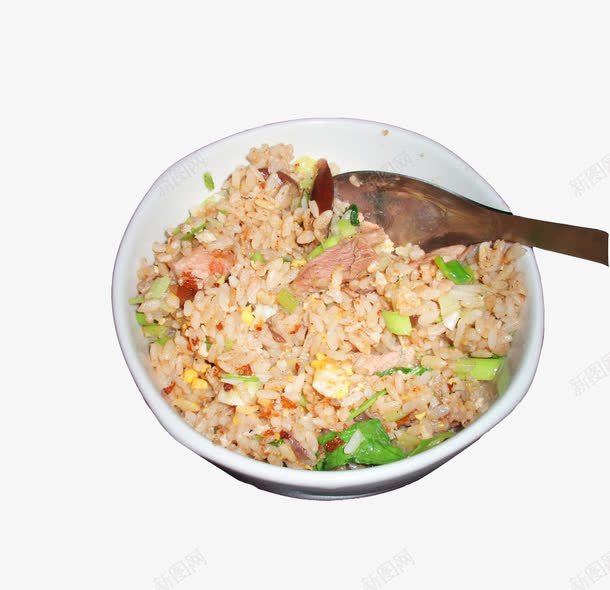 产品实物炒米png免抠素材_新图网 https://ixintu.com 主食 产品实物 佳肴 大米 木勺 火腿 炒米 碗 米饭 美食 菜肴 蛋炒饭 豌豆 食物 香葱 鸡蛋