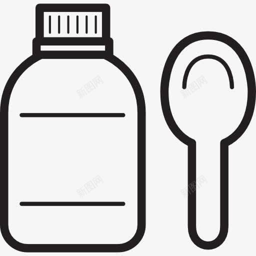 糖浆用勺子图标png_新图网 https://ixintu.com 保健医生 医疗 医药瓶
