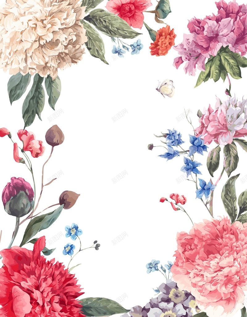 矢量清新水彩手绘花海背景ai设计背景_新图网 https://ixintu.com 婚庆 小清新 手绘 文艺 水彩 清新 矢量 简约 背景 花团 花朵 花海 迎宾牌 邀请函 矢量图