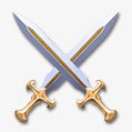 手绘双刀游戏武器png免抠素材_新图网 https://ixintu.com 交叉的刀 武器 武器库 游戏