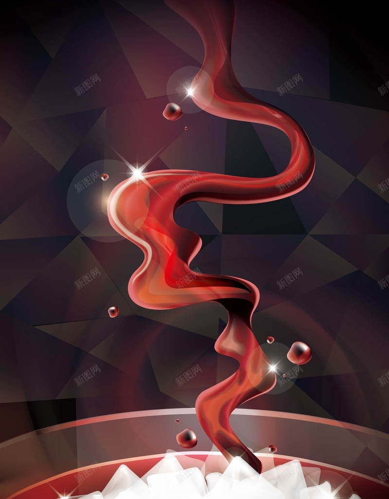 酒红色飘带背景矢量图ai设计背景_新图网 https://ixintu.com 不规则三角形 冰块 几何 几何舒心 扁平 渐变 酒红色 飘带 矢量图