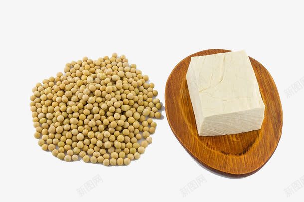 黄豆和豆腐png免抠素材_新图网 https://ixintu.com 北豆腐 实物 小黄豆 有机 营养 豆制品原料 黄色豆子 黄豆和豆腐