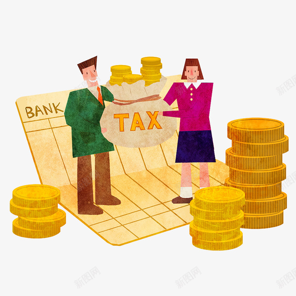 站在存折上的人png免抠素材_新图网 https://ixintu.com 人 存折 站 黄色