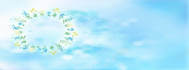 唯美蓝色背景jpg设计背景_新图网 https://ixintu.com 清新花朵 蓝色
