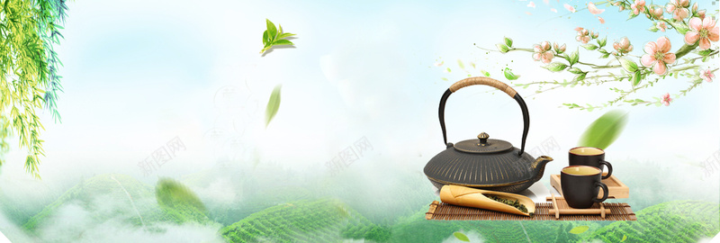 绿色清新桃花茶饮茶叶茶艺淘宝bannerpsd设计背景_新图网 https://ixintu.com banner 中国风 桃花 淘宝 清新 电商 绿叶 绿色 绿茶 茶叶 茶艺 茶饮