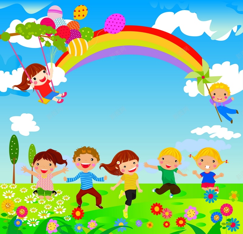 儿童手拉手矢量图ai设计背景_新图网 https://ixintu.com 儿童 卡通 小朋友 彩虹 手拉手 手绘 牵手 童趣 蓝色 矢量图
