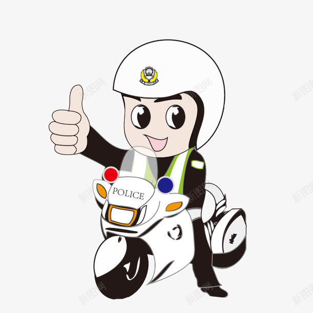 帅气的交警png免抠素材_新图网 https://ixintu.com 交警 卡通 帅气的 摩托车 简笔 装饰