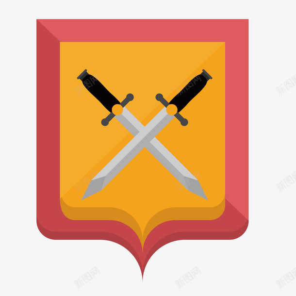 双剑交叉图案标签png免抠素材_新图网 https://ixintu.com 创意 卡通 双剑交叉 手绘图 标签 标签设计