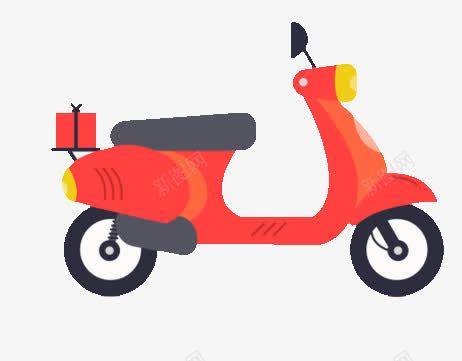 交通工具png免抠素材_新图网 https://ixintu.com 卡通 电瓶车 红色 轮子