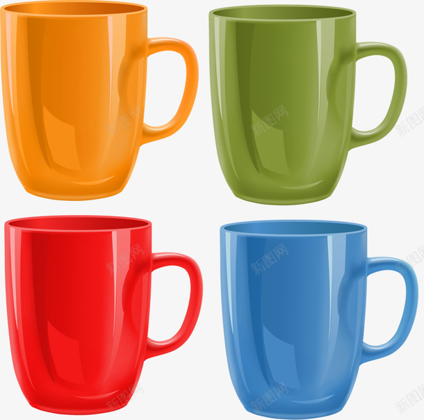 塑料水杯png免抠素材_新图网 https://ixintu.com 塑料 水杯 红色 蓝色 黄色