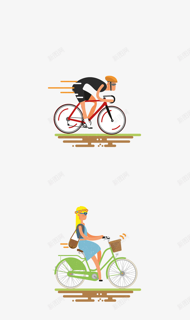 自行车骑手png免抠素材_新图网 https://ixintu.com 卡通 自行车 自行车骑手