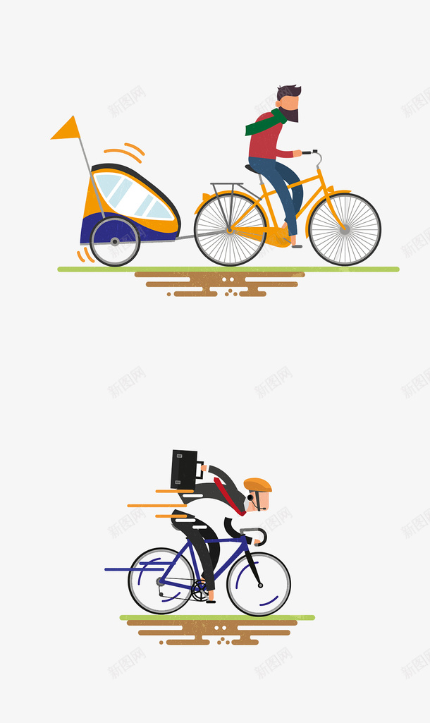 自行车骑手png免抠素材_新图网 https://ixintu.com 卡通 自行车 自行车骑手