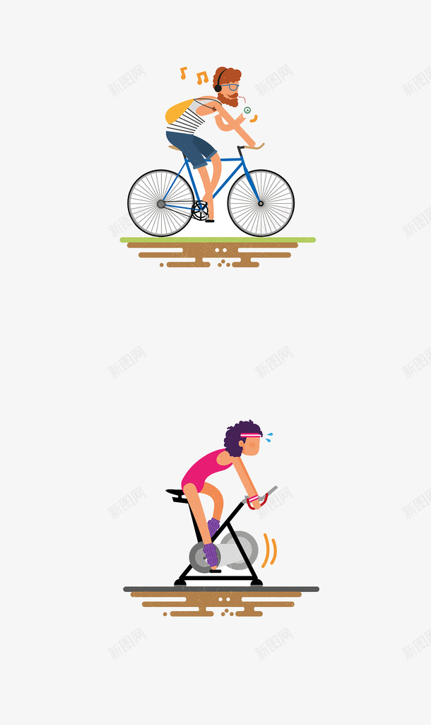 自行车骑手png免抠素材_新图网 https://ixintu.com 卡通 自行车 自行车骑手