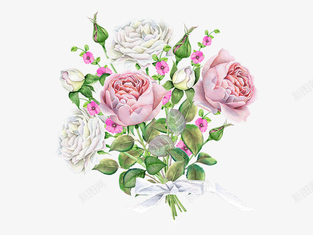 彩色的花朵png免抠素材_新图网 https://ixintu.com 植物 粉色花朵 绿色叶子 绿色植物 艺术字 装饰品