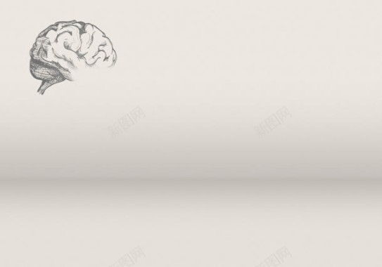 手绘人的大脑插画背景